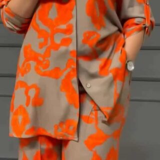 women co-ord orange