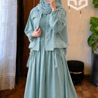 Hijab+Shirt+Gown  Mint Green