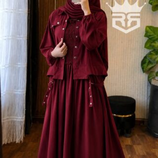Hijab+Shirt+Gown Maroon