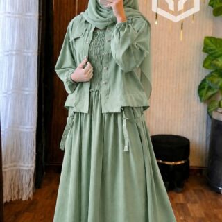 Hijab+Shirt+Gown Sage Green
