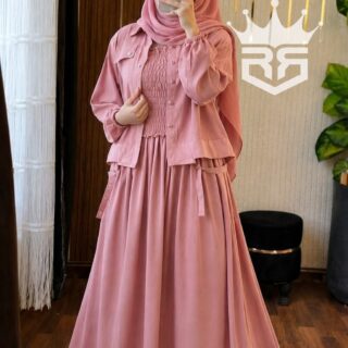 Hijab+Shirt+Gown Pink