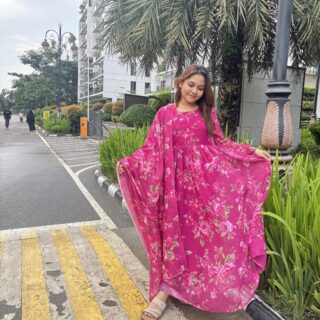 প্রিন্ট গাউন থ্রি পিস