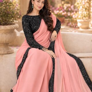 শাড়ি ব্লাউজ সেট Peach Pink