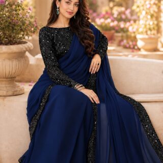শাড়ি ব্লাউজ সেট Navy Blue